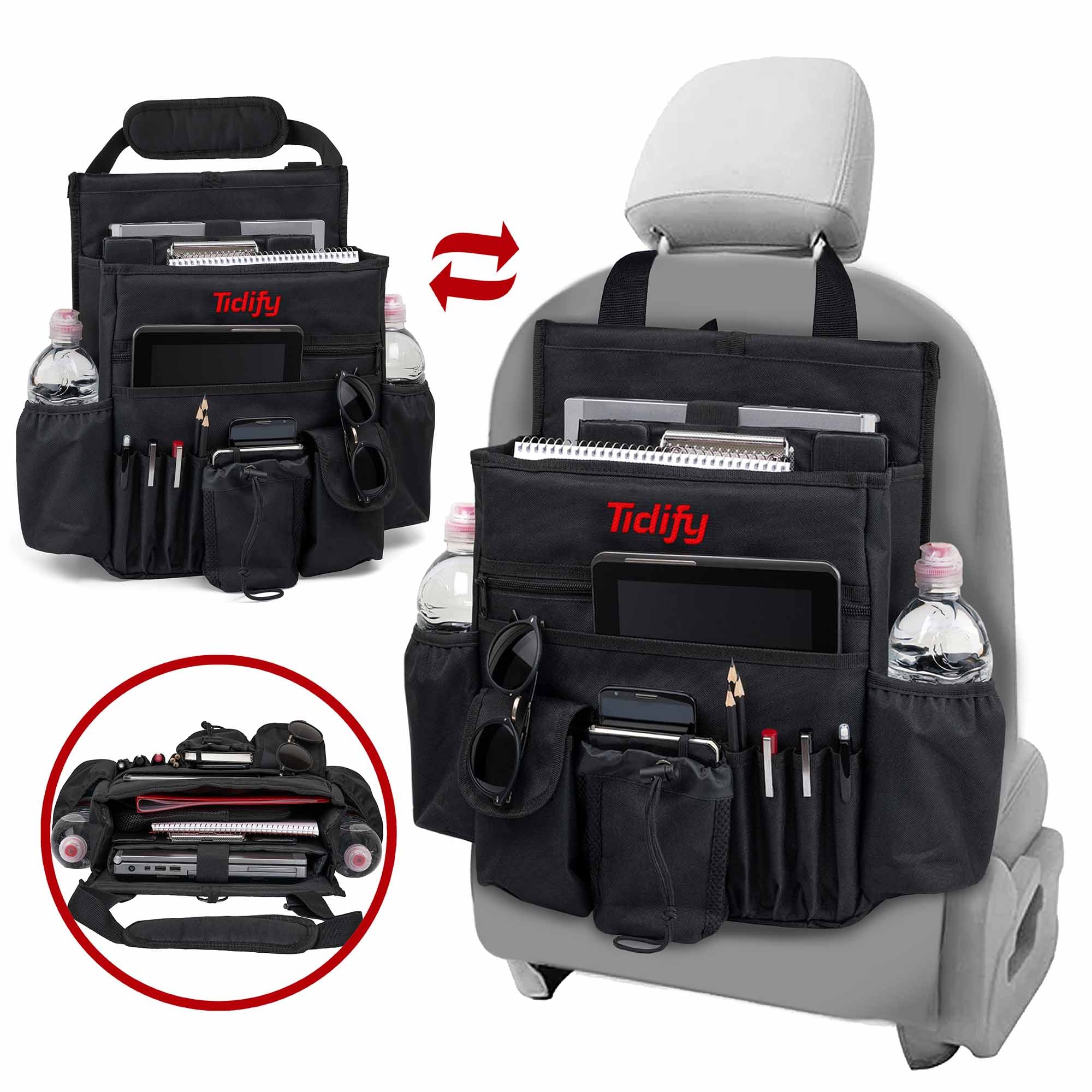 Back Seat Car Organizer with Tablet and Laptop Storage