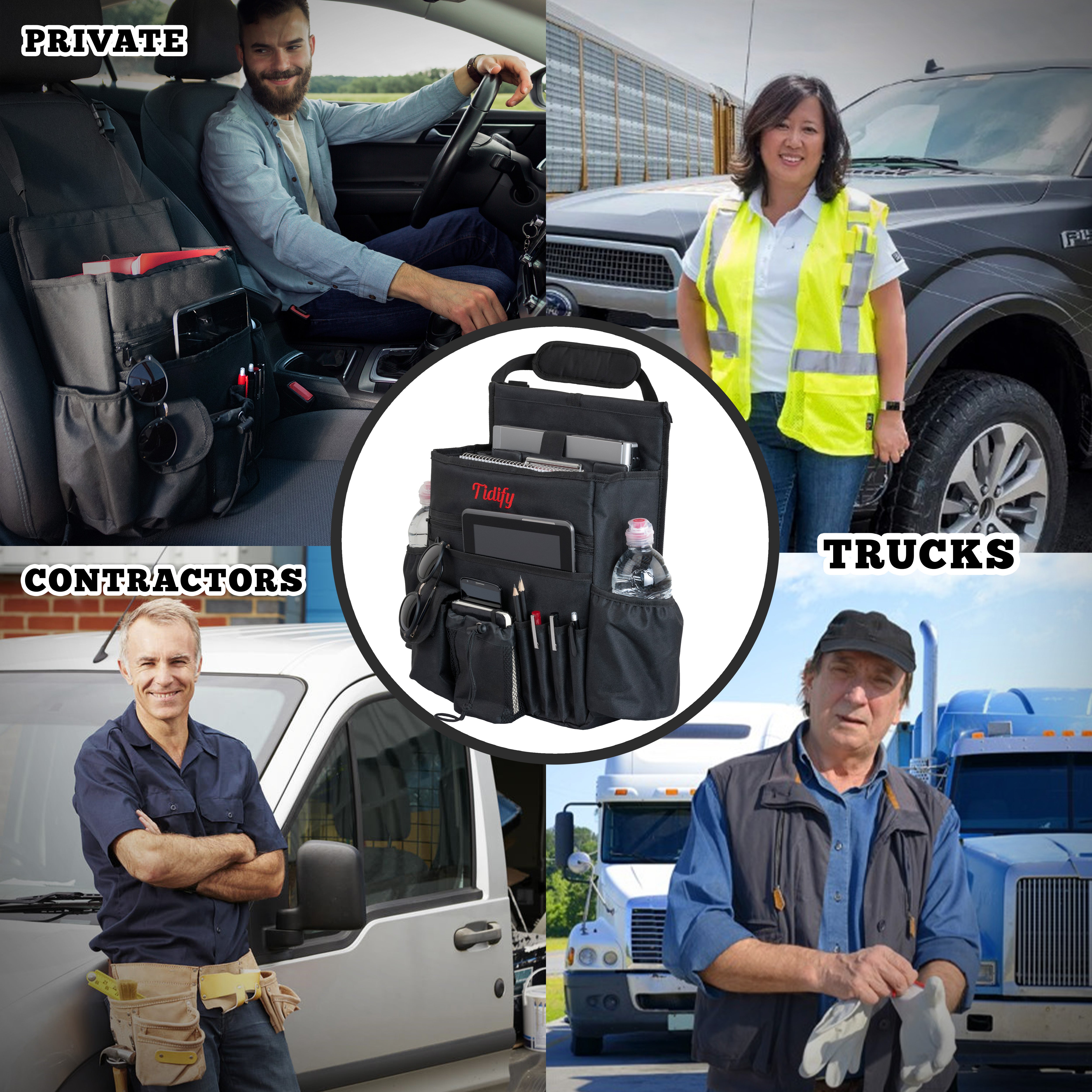 Back Seat Car Organizer with Tablet and Laptop Storage